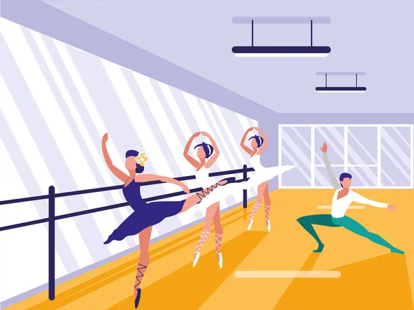 Ballet school scen ikonen — Stock vektor
