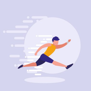 Avatar karakter çalıştıran erkek atlet