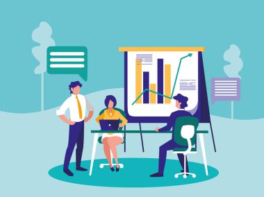 birlikte grup insan iş istatistikleri grafik