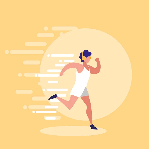 Homme athlète course avatar personnage — Image vectorielle