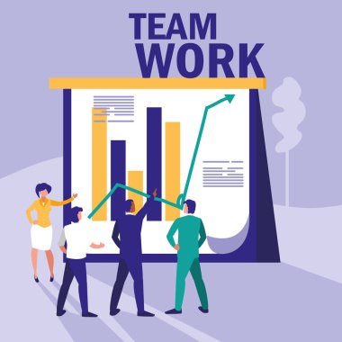 birlikte grup insan iş istatistikleri grafik