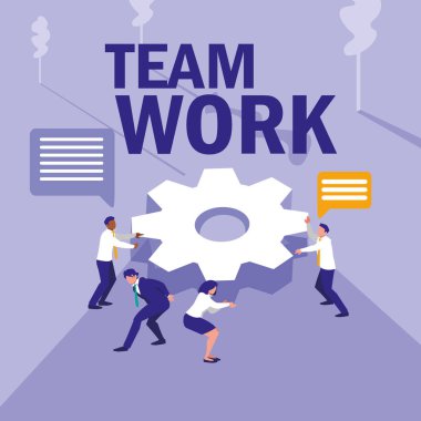 iş adamları ile dişli grubu