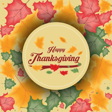 mutlu Şükran günü ile yapraklar