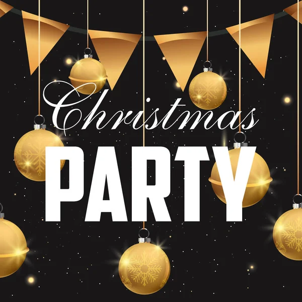 Merry christmas party — Stock Vector