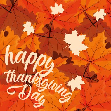 mutlu Şükran günü ile yapraklar