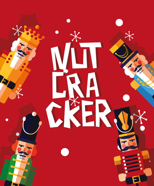 set of nutcracker toy isolated icon