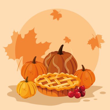 kabak pasta vektör çizim tasarım ile Şükran günü için