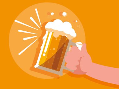 bira izole simgesi kavanoz ile el