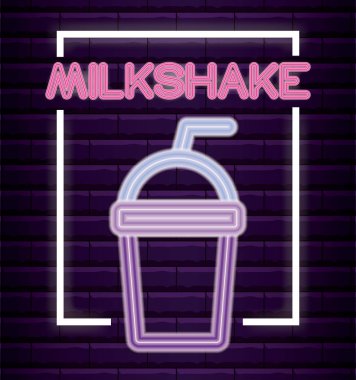 milkshake neon ışık etiket