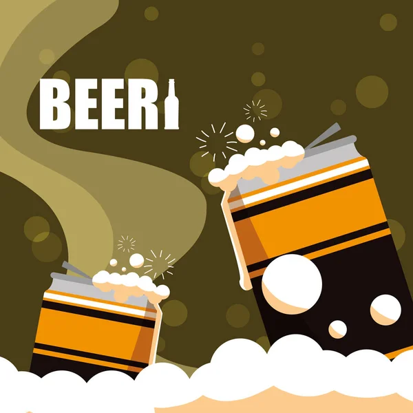 Cervejas em latas ícone isolado — Vetor de Stock