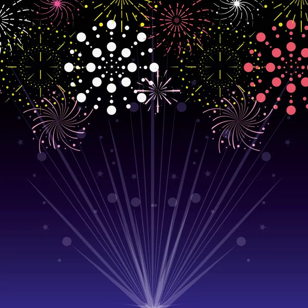 Fuegos artificiales celebración escena fondo — Vector de stock