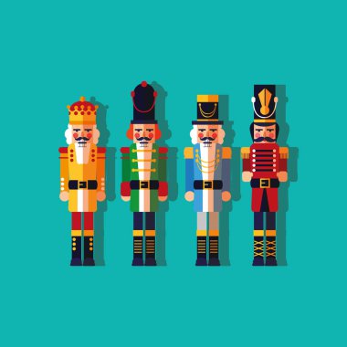 Fındıkkıran oyuncak izole simge kümesi