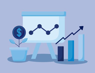 kağıt kurulu ile ekonomi Icons set