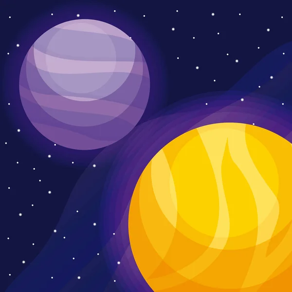 Planetas espacio universo icono — Archivo Imágenes Vectoriales