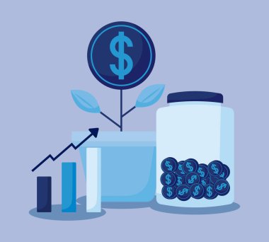 bitki sikke set simgeleri ekonomi ile 