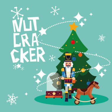 Fındıkkıran ile genel ağaç Noel ve oyuncak