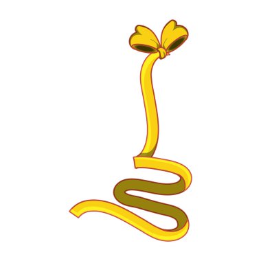 yay izole simgesiyle dekoratif kurdele