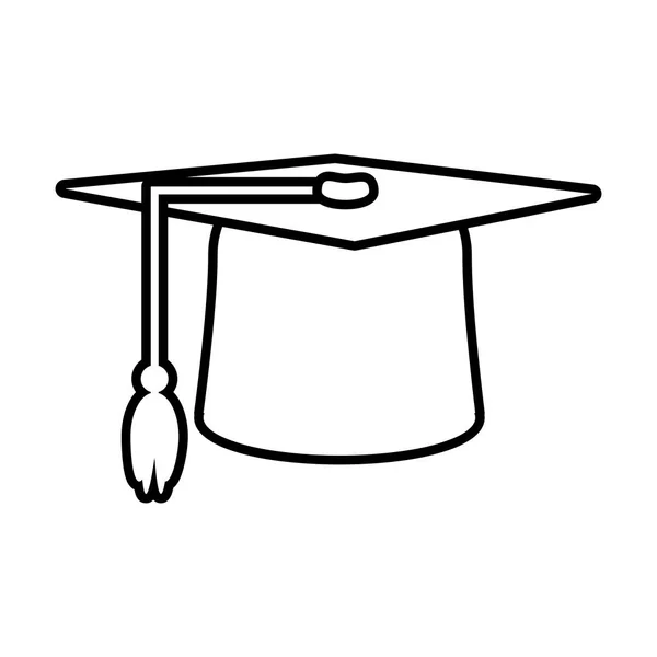 帽子毕业孤立的图标 — 图库矢量图片