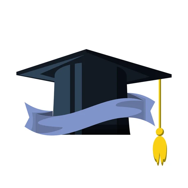 Sombrero de graduación icono aislado — Vector de stock