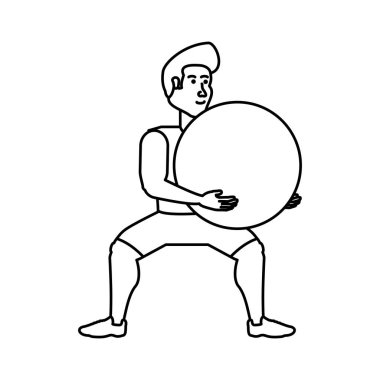 Pilates Egzersiz genç atletik erkek