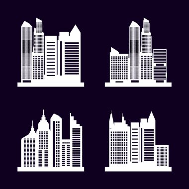 binalar simgesi olan küme cityscapes