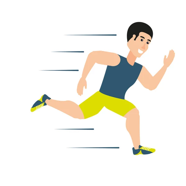 Jeune homme athlétique courir avatar personnage — Image vectorielle