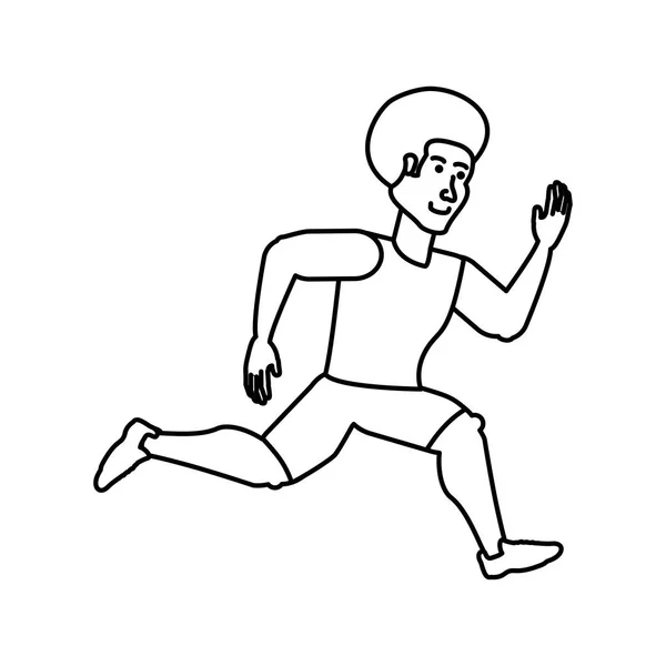 Jovem atlético homem correndo avatar personagem — Vetor de Stock