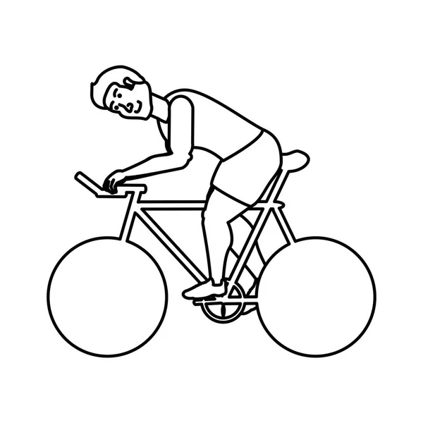 Atletisk yngling i cykel — Stock vektor