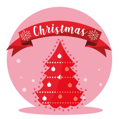 kurdele ile merry christmas Tree