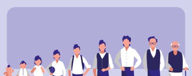 Aile üyeleri avatar karakter grubu