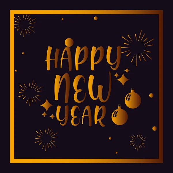 Happy new year lettering — Stock Vector