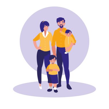 bir grup aile üyesi karakter