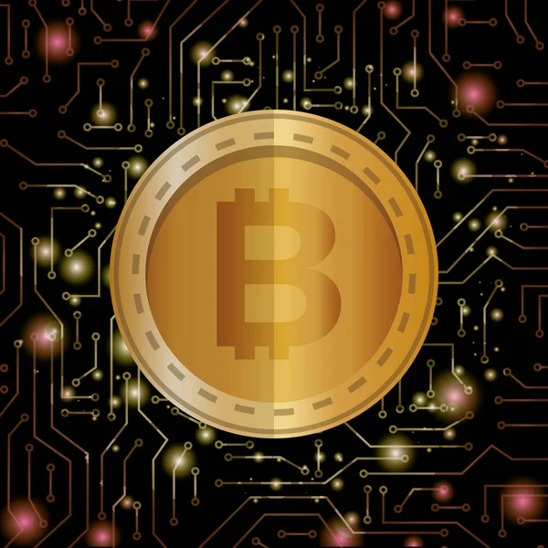 Elektronisk handel med bitcoin — Stock vektor