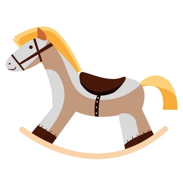 Icona cavallo in legno — Vettoriale Stock