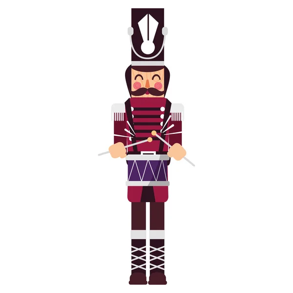 Navidad Nutcracker Icono Sobre Fondo Blanco Diseño Colorido Ilustración Vectorial — Archivo Imágenes Vectoriales