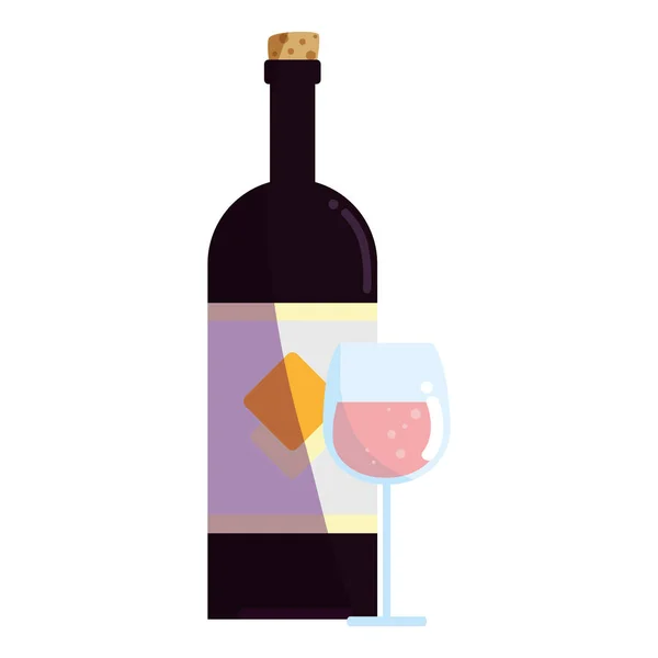 Diseño de botella de vino — Vector de stock