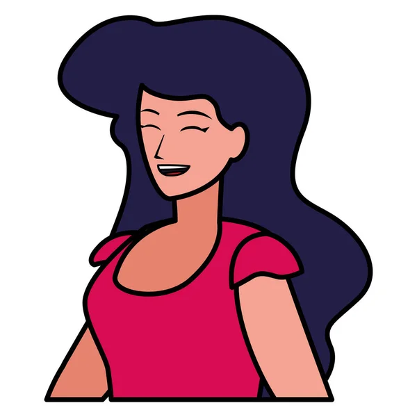 Icono de mujer de dibujos animados — Vector de stock