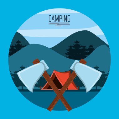 kamp ile çapraz eksen çadır ile bölge