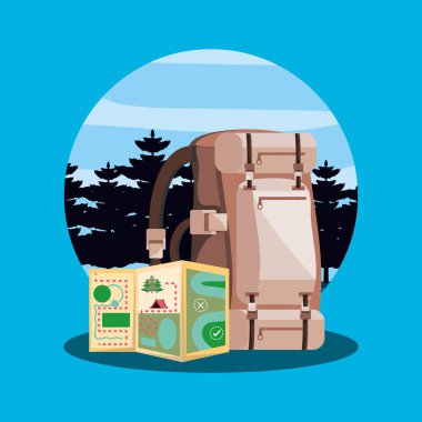 harita manzara ile kamp çanta