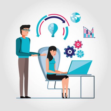 çalışma çift ve simgeleri iş ayarla