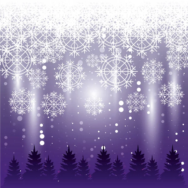 Invierno paisaje escena navidad — Vector de stock