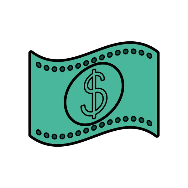 Bill dollar money isolated icon — Stock Vector