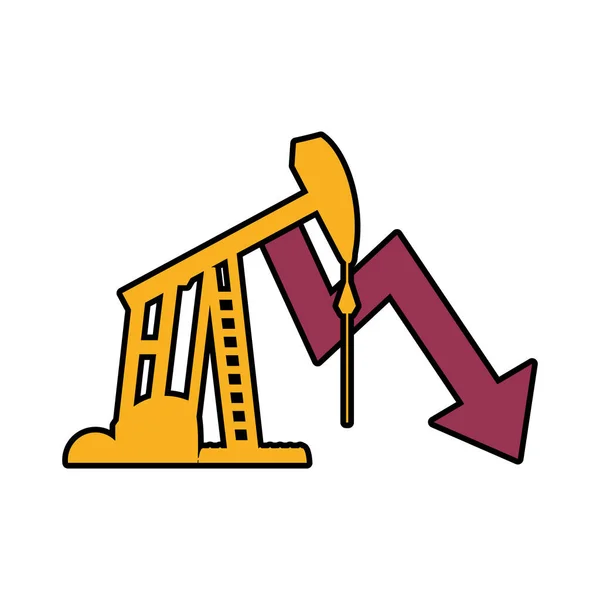 Indústria de perfuração de escavação de óleo com setas — Vetor de Stock