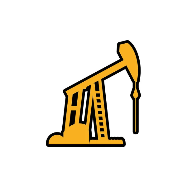 Oil excavation drill industry isolated icon — Stock Vector