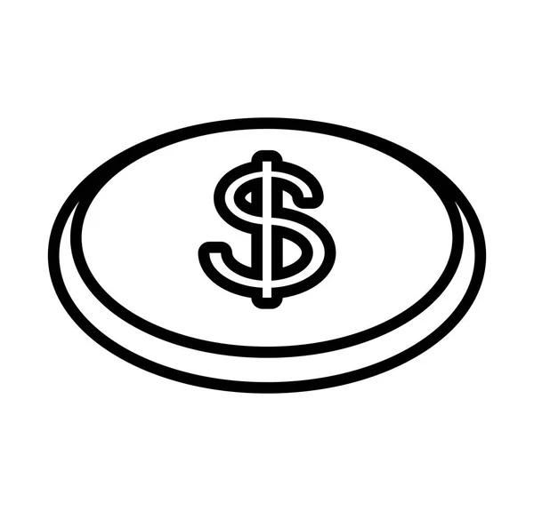 Иконка доллара монет — стоковый вектор