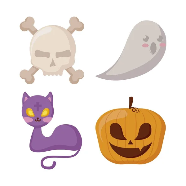Halloween feest instellen pictogrammen — Stockvector