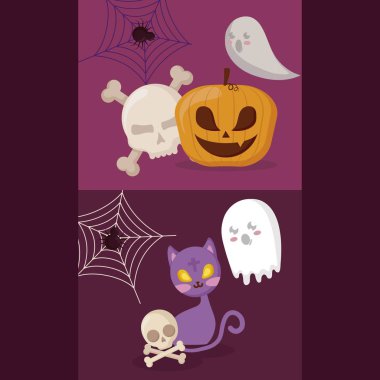 set simgeleri ile kabak Cadılar Bayramı