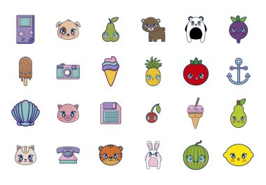 tatlı ve şirin kawaii karakter ayarla