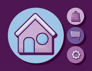 ev ile iş ikonları/simgeleri