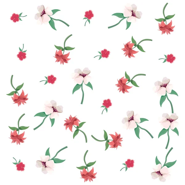 Flores hojas decoración patrón fondo — Vector de stock